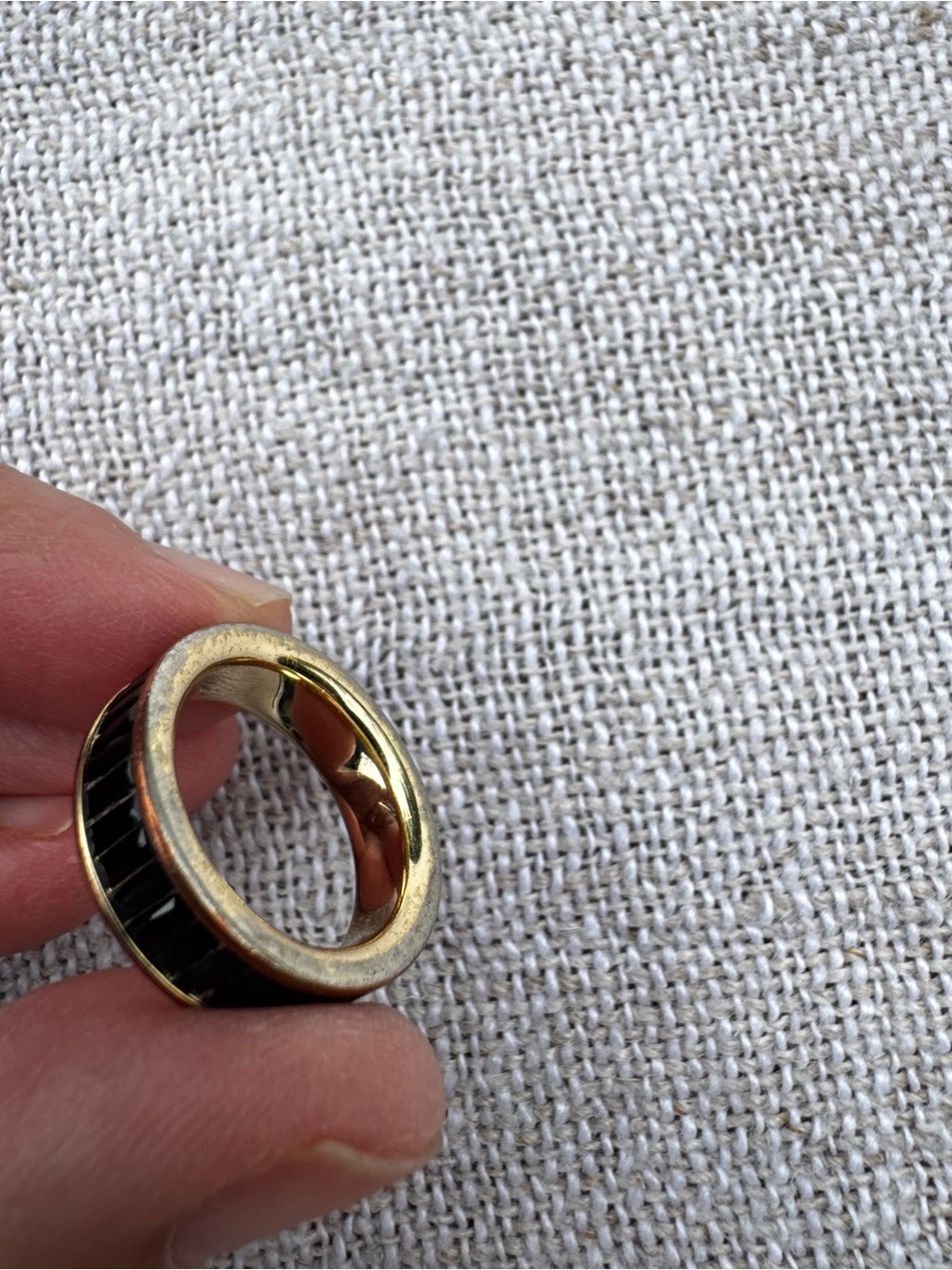 Kendra Scott Gold Ring with Black gem Inlay